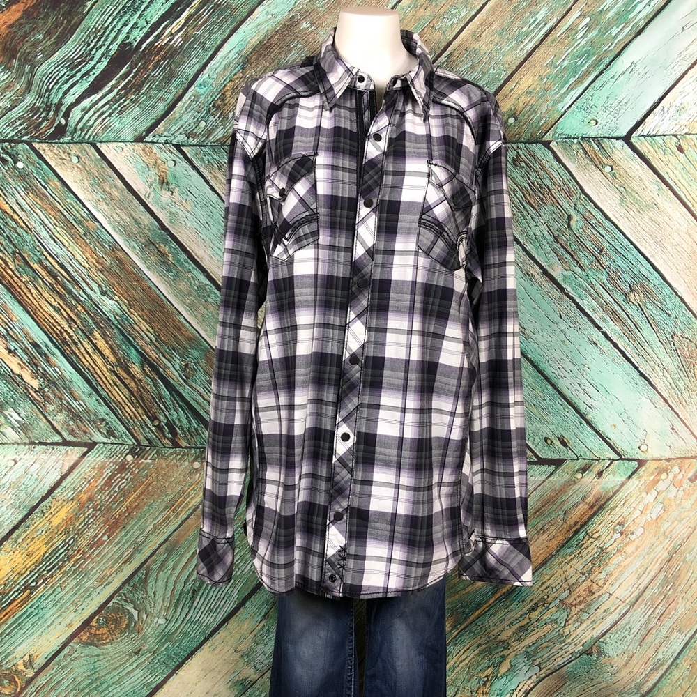 C2 - Buckle Black Button Down LS Athletic Fit -  XL